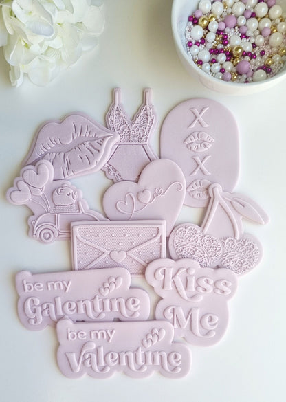 cookie stamp cutter acrylic sharp perth baking cute valentine valentines day heart hearts bear galentine balloons cherry lace lingerie bodysuit lips kiss me love me be my love bend me over tease me hug me mini candy hearts stampandimpress