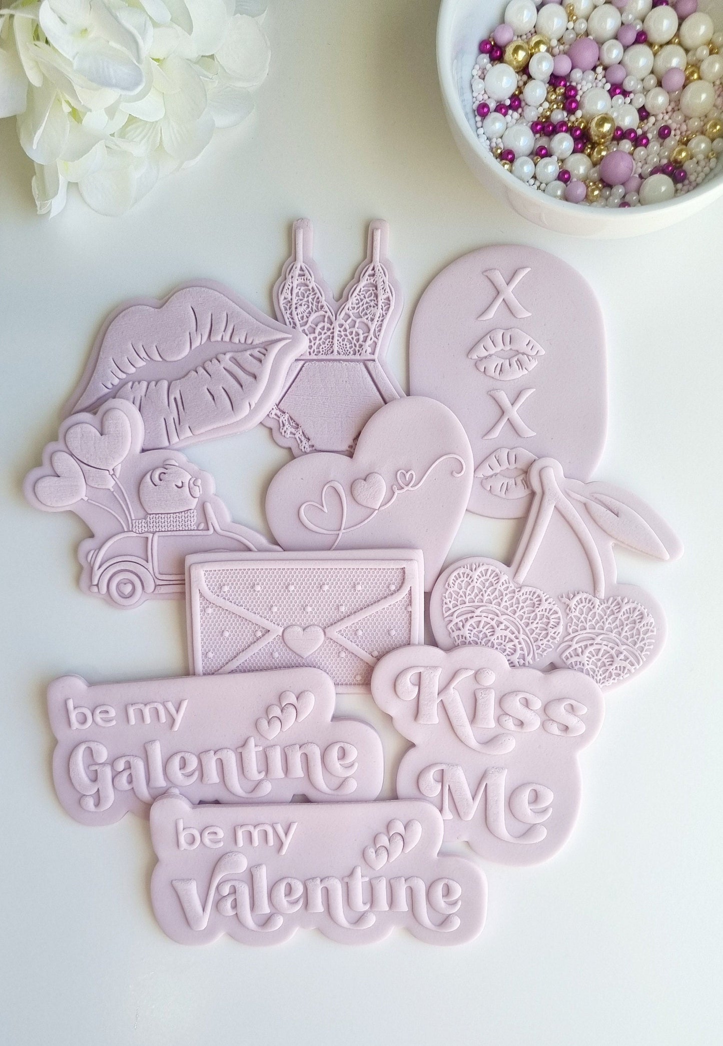 cookie stamp cutter acrylic sharp perth baking cute valentine valentines day heart hearts bear galentine balloons cherry lace lingerie bodysuit lips kiss me love me be my love bend me over tease me hug me mini candy hearts stampandimpress