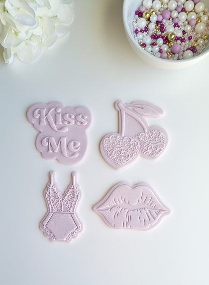 pattern cookie stamp cookie cutter baker bake baking cute beautiful design embosser debosser decorate fondant Perth Australia stampandimpress stamp & impress engagement wedding hens lingerie bodysuit sexy lace bride