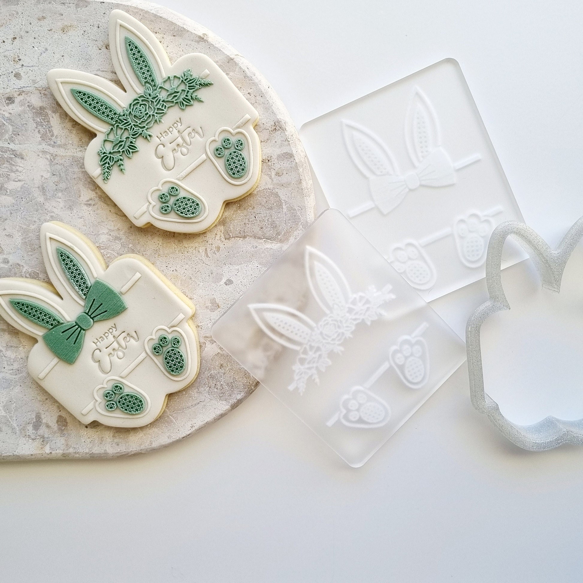 stamp and impress stamp & impress cookie cutter easter egg bunny rabbit carrot spring bloom flower lace tail chick egg lamb plaque mini eggs nest bird bird&#39;s garden floral wavy happy easter impression raised fondant bowtie bow tie rattan pattern