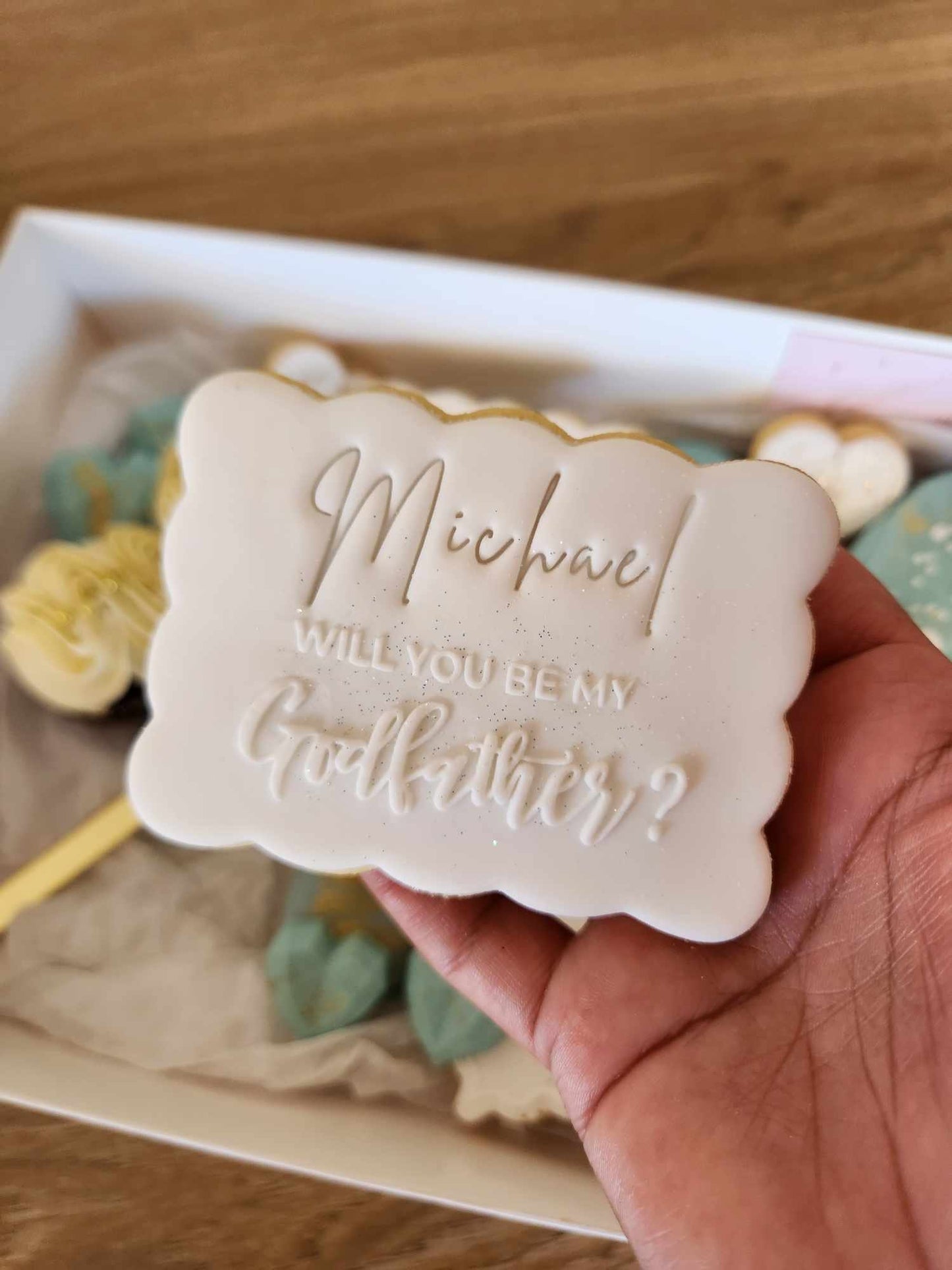 will you be my godmother christening baptism godfather godparents cross romper dress debosser embosser cookie stamp cookie cutter stamp & impress stamp and impress