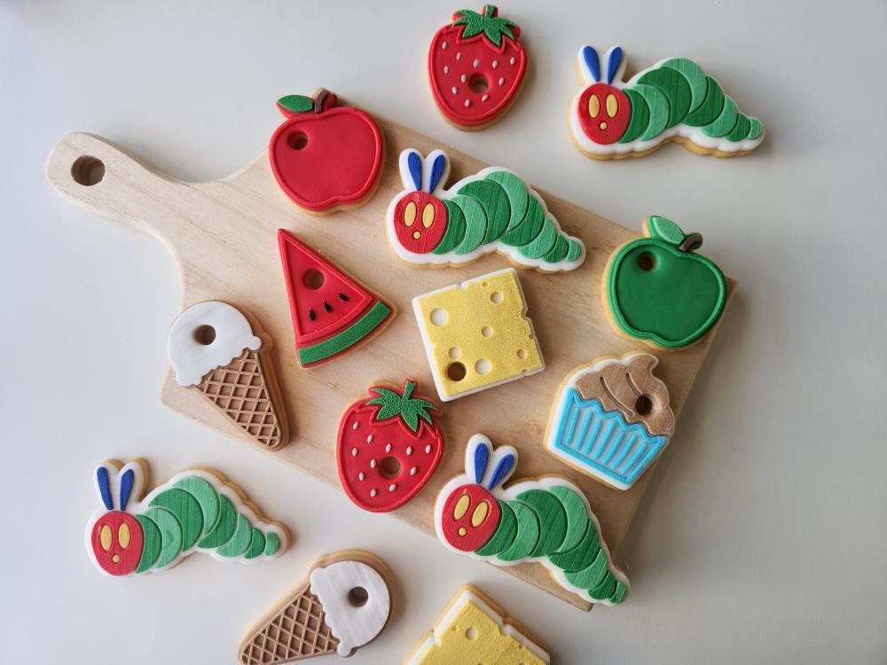 cookie cutter cookie stamp stampandimpress stamp & impress apple watermelon icecream ice cream cupcake strawberry cheese the hungry caterpillar