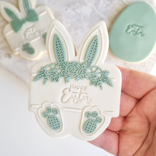 stamp and impress stamp & impress cookie cutter easter egg bunny rabbit carrot spring bloom flower lace tail chick egg lamb plaque mini eggs nest bird bird&#39;s garden floral wavy happy easter impression raised fondant bowtie bow tie rattan pattern