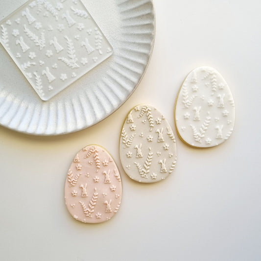 stamp and impress stamp & impress cookie cutter easter egg bunny rabbit carrot spring bloom flower lace tail chick egg lamb plaque mini eggs nest bird bird&#39;s garden floral wavy happy easter impression raised fondant