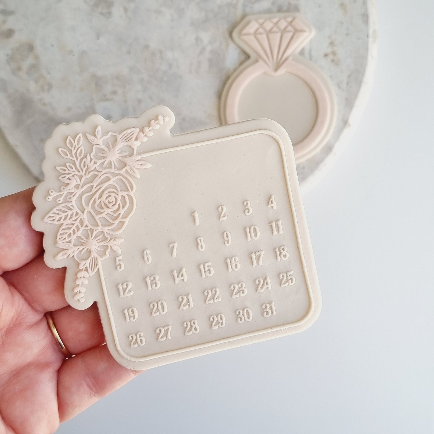 cookie cutter cookie stamp stampandimpress stamp & impress birthday wedding engagement baby shower calendar save the date floral flower date range january february march april may june july august september october november december month