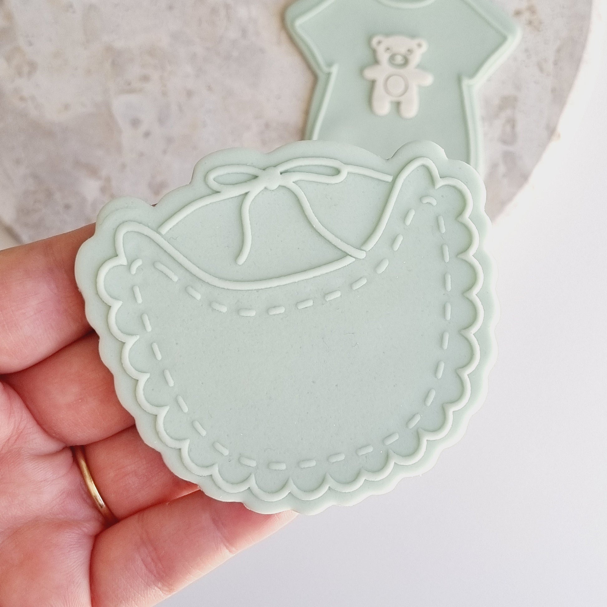 cookie cutter cookie stamp stampandimpress stamp & impress baby shower boy girl romper onesie bib rattle bottle