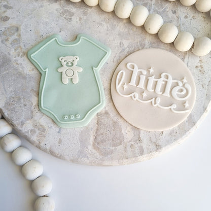 baby shower cute little love onesie romper boy girl one pram cookie stamp cutter bear stamp and impress stamp & impress