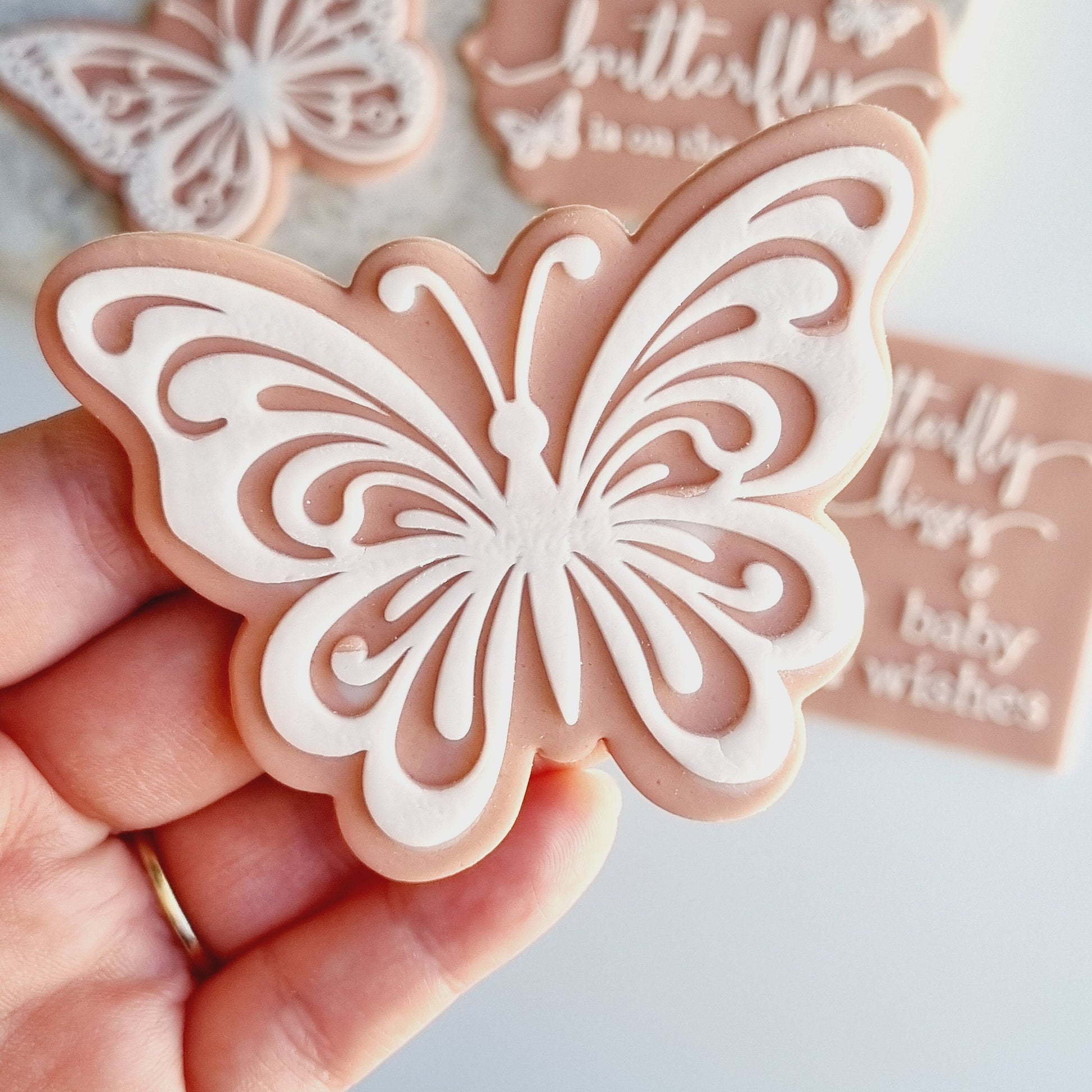 butterfly a little butterfly is on the way butterfly kisses and baby wishes animal fairy cookie stamp cookie cutter stamp and impress stamp & impress