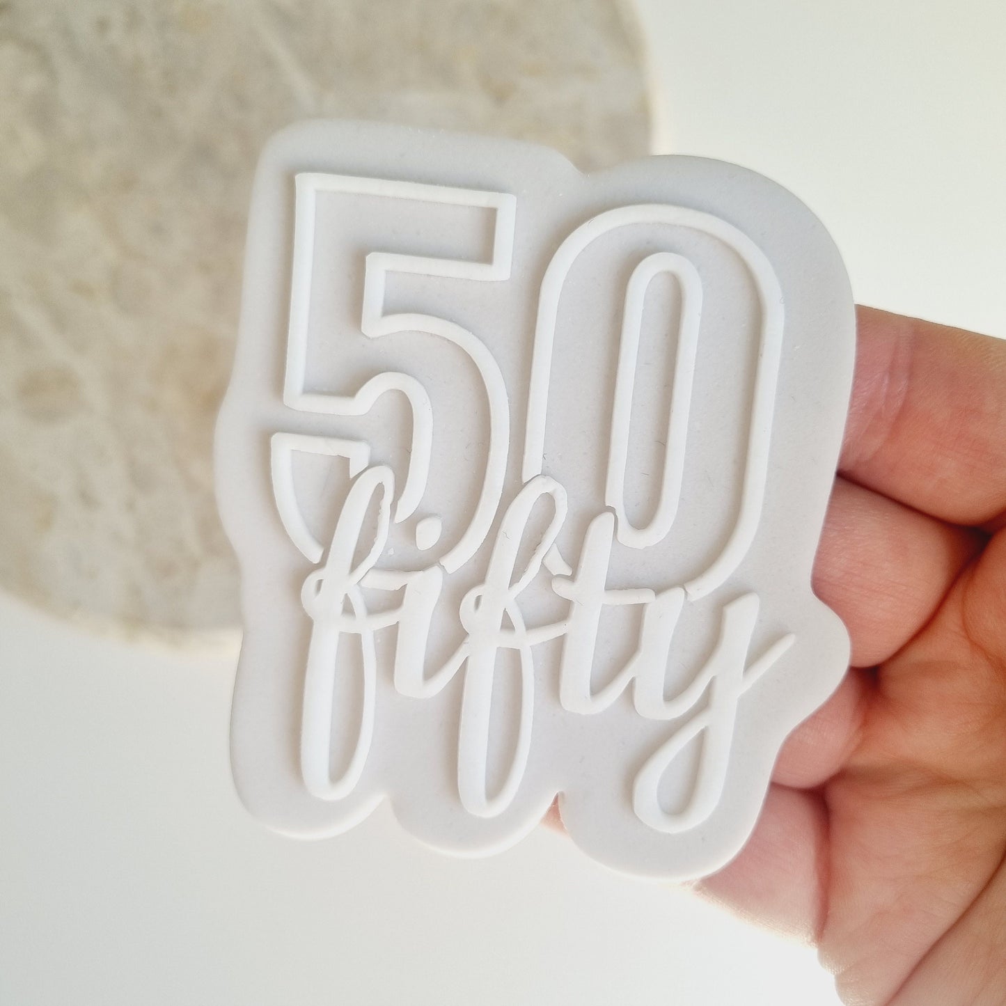 fifty 50 cookie stamp cookie cutter birthday 50 and fabulous debosser embosser stamp and impress