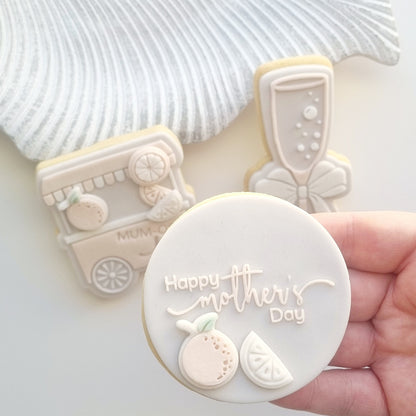 happy mothers day mum mama mother mom mum-osa bar champagne food drink cart citrus mini orange slice cookie stamp cookie cutter stamp and impress love you