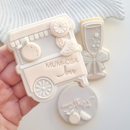 mum-osa cart drink cart food cart sweets cart happy mothers day champagne mama mum bottomless brunch babyshower mimosa cookie stamp cookie cutter stampandimpress