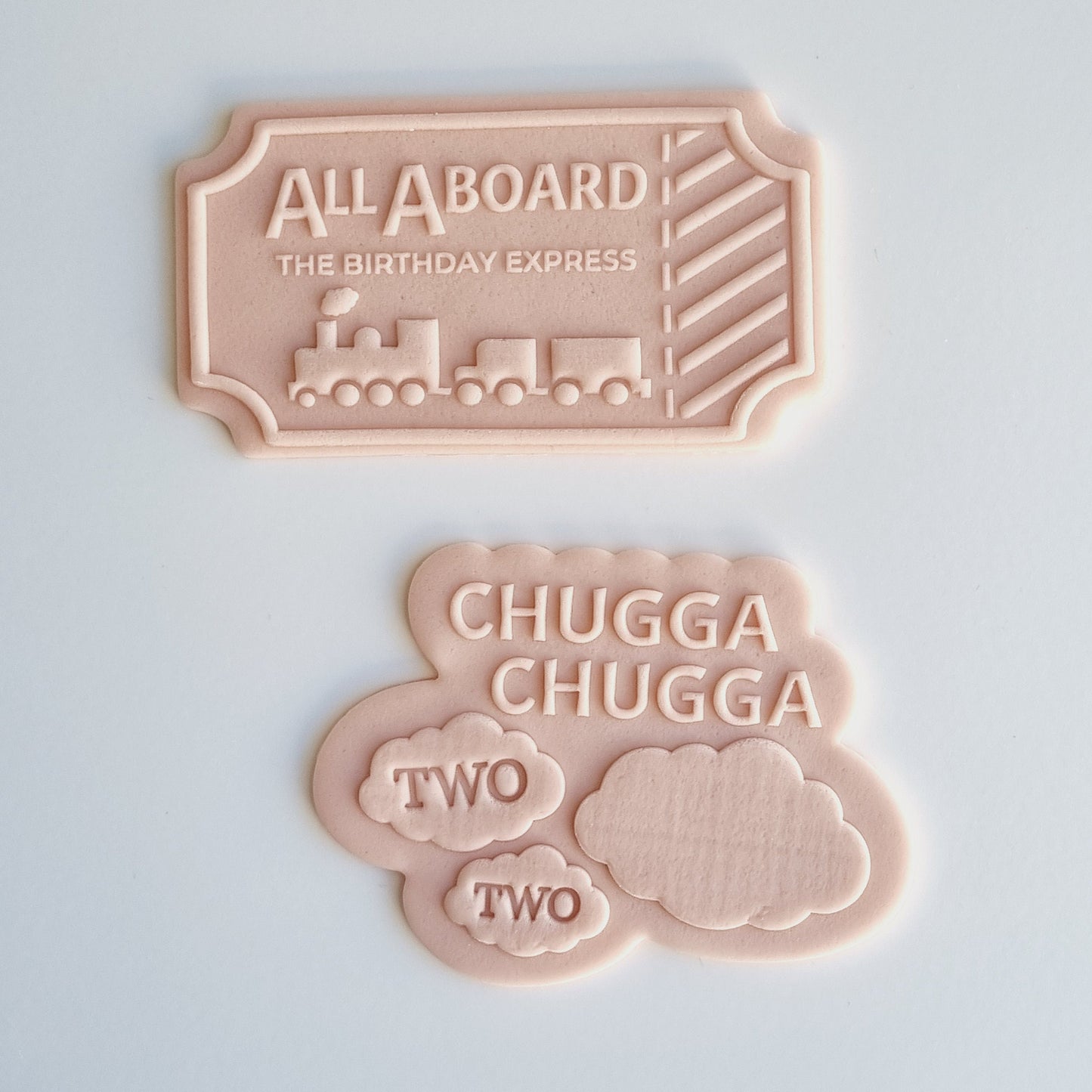 All Aboard Train Ticket Raised Cookie Stamp/Fondant Debosser & Cutter