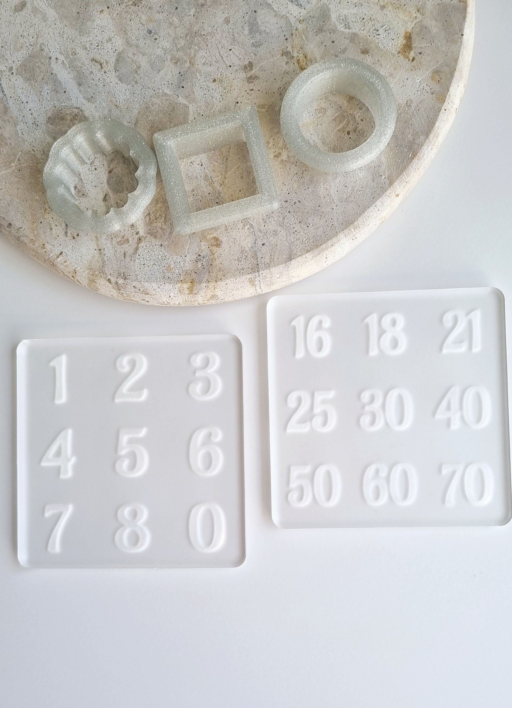 1-9 & Milestone Mini Numbers Raised Cookie Stamp Fondant Debossers and ...