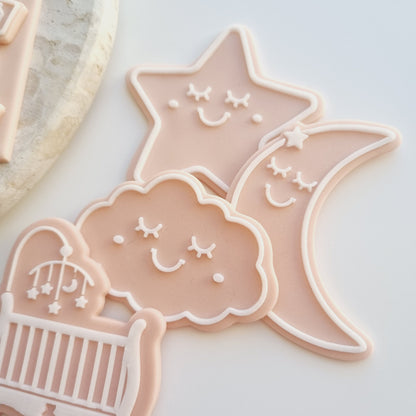 happy star moon cloud baby shower baby blocks cookie stamp cookie cutter over the moon twinkle little star stampandimpress