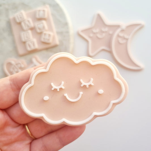 happy star moon cloud baby shower baby blocks cookie stamp cookie cutter over the moon twinkle little star stampandimpress