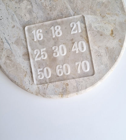 Mini Numbers Milestones Raised Cookie Stamp/Fondant Debosser & Cutters