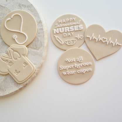 Nurse Scrubs Raised Cookie Stamp/Fondant Debosser & Cutter