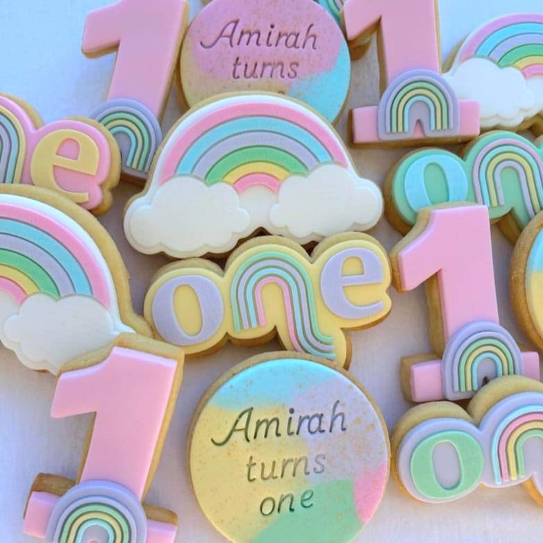 cookie stamp cutter mini acrylic embosser debosser rainbow unicorn cloud shooting star cute whimsical magic stamp & impress stampandimpress balloon string balloons birthday mini number