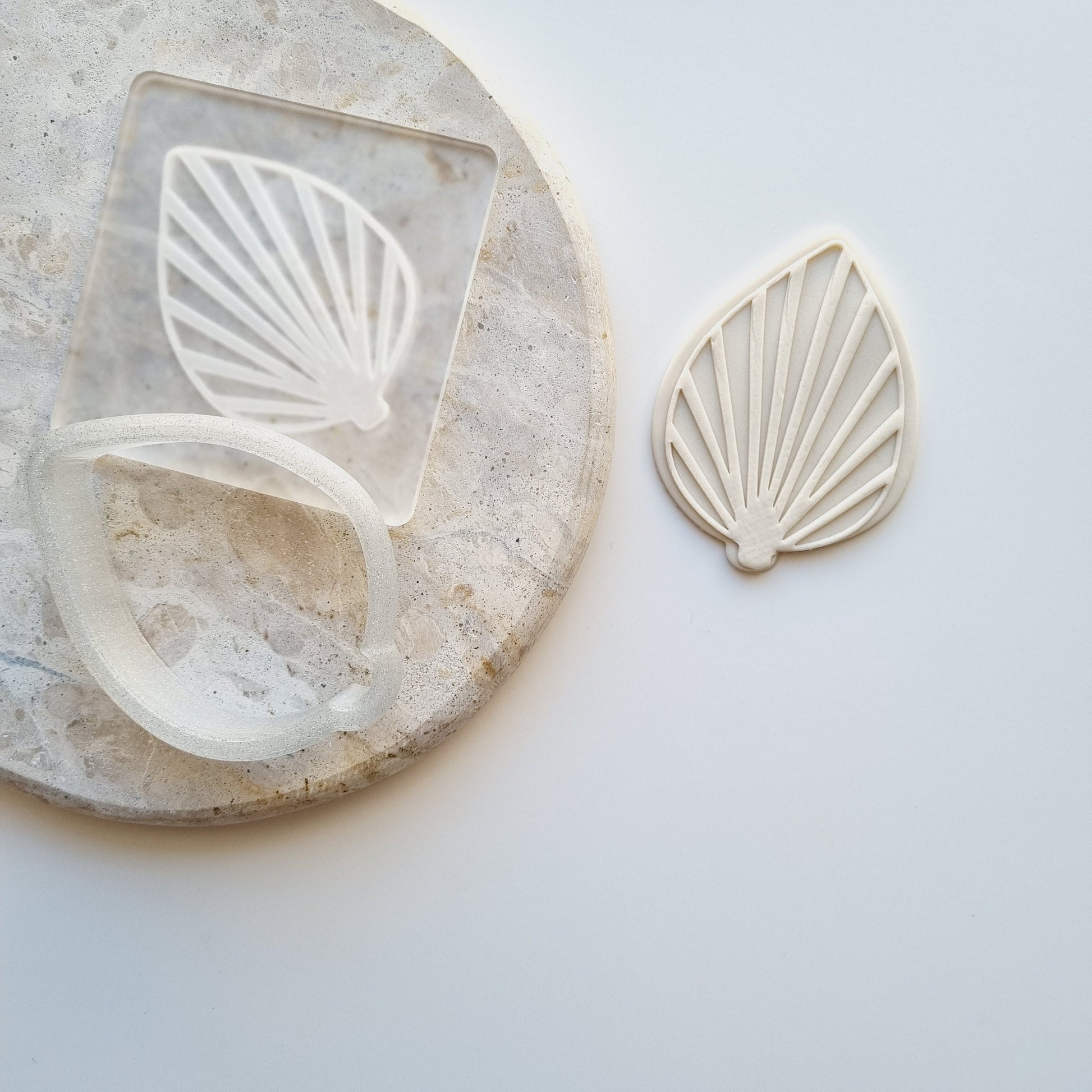 Dried Palm Leaf Raised Cookie Stamp/Fondant Debosser & Cutter