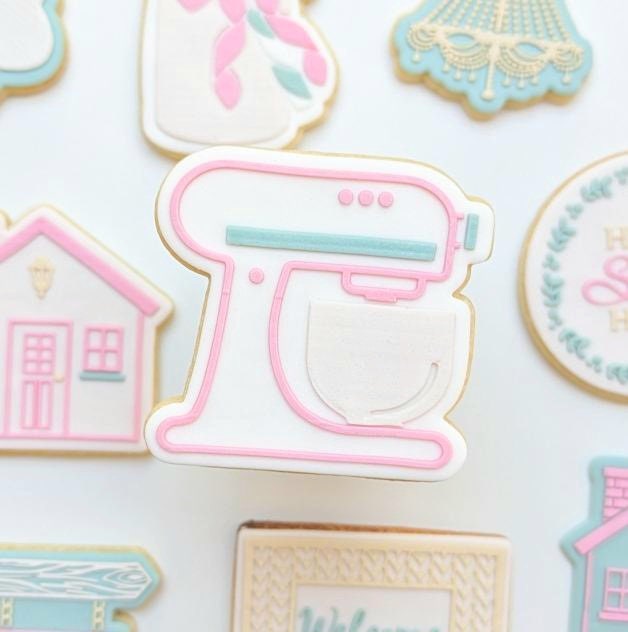 stand mixer welcome mat housewarming chandelier kitchen baker baking cookie stamp cookie cutter stampandimpress