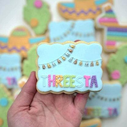 pinata threesta final fiesta mexican theme sombrero bunting cactus cookie stamp cookie cutter fondant debosser embosser stampandimpress