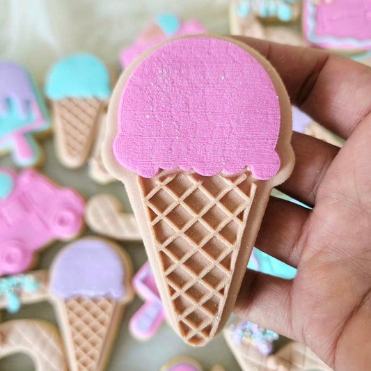 ice cream waffle cone popsicle ice cream truck lollies lolly sweet one two sweet icy pole stampandimpress cookie stamp cookie cutter fondant debosser