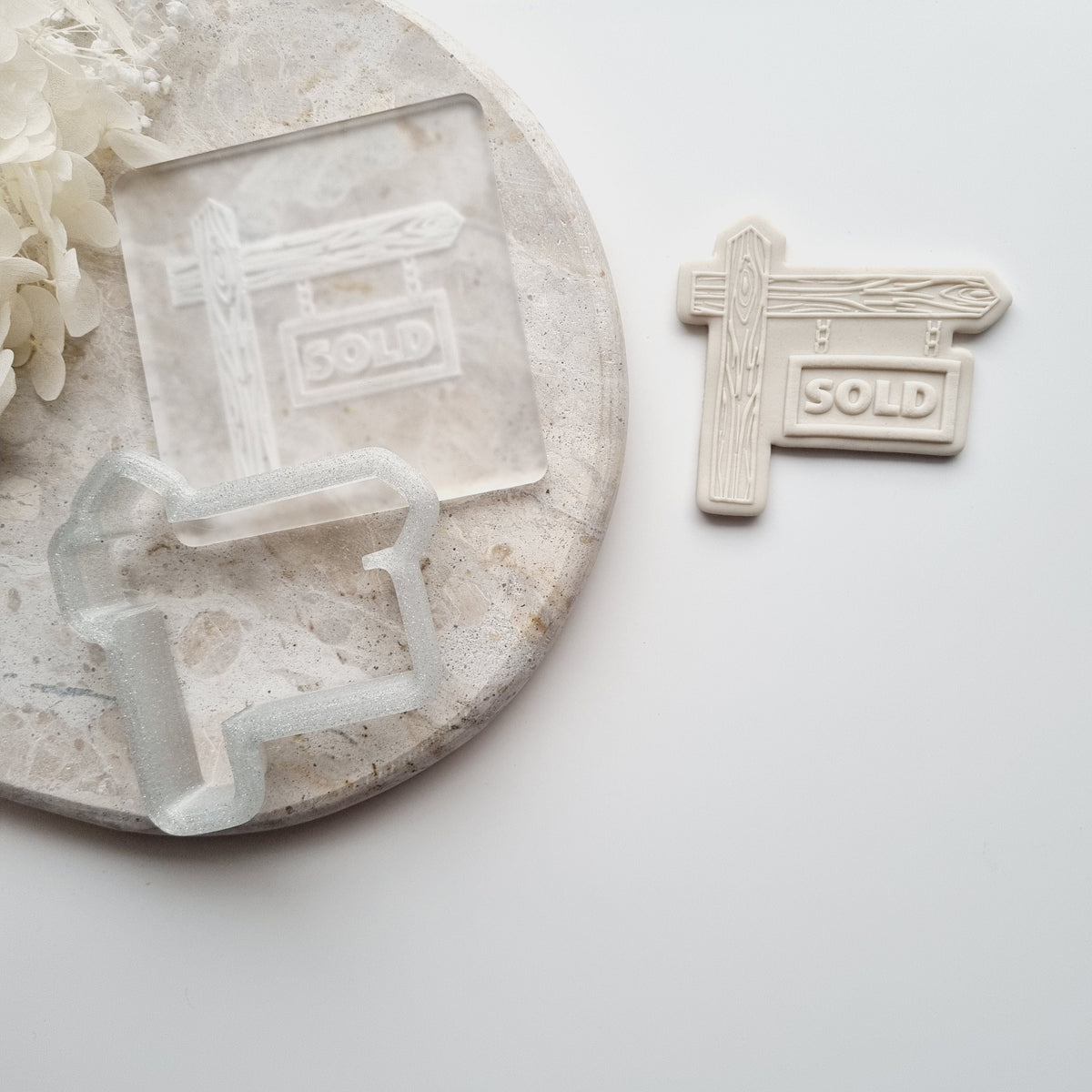 Sold Sign Cake Topper File Sold Sign Raised Cookie Stamp/Fondant Debosser & Cutter – Stamp & Impress