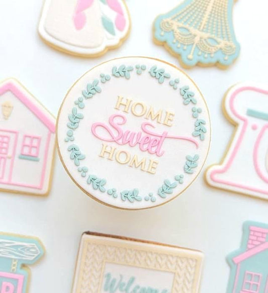 chandelier housewarming welcome mat light home sweet home house stand mixer kenwood thermomix key with bow sold sign cookie stamp cookie cutter fondant debosser embosser stampandimpress