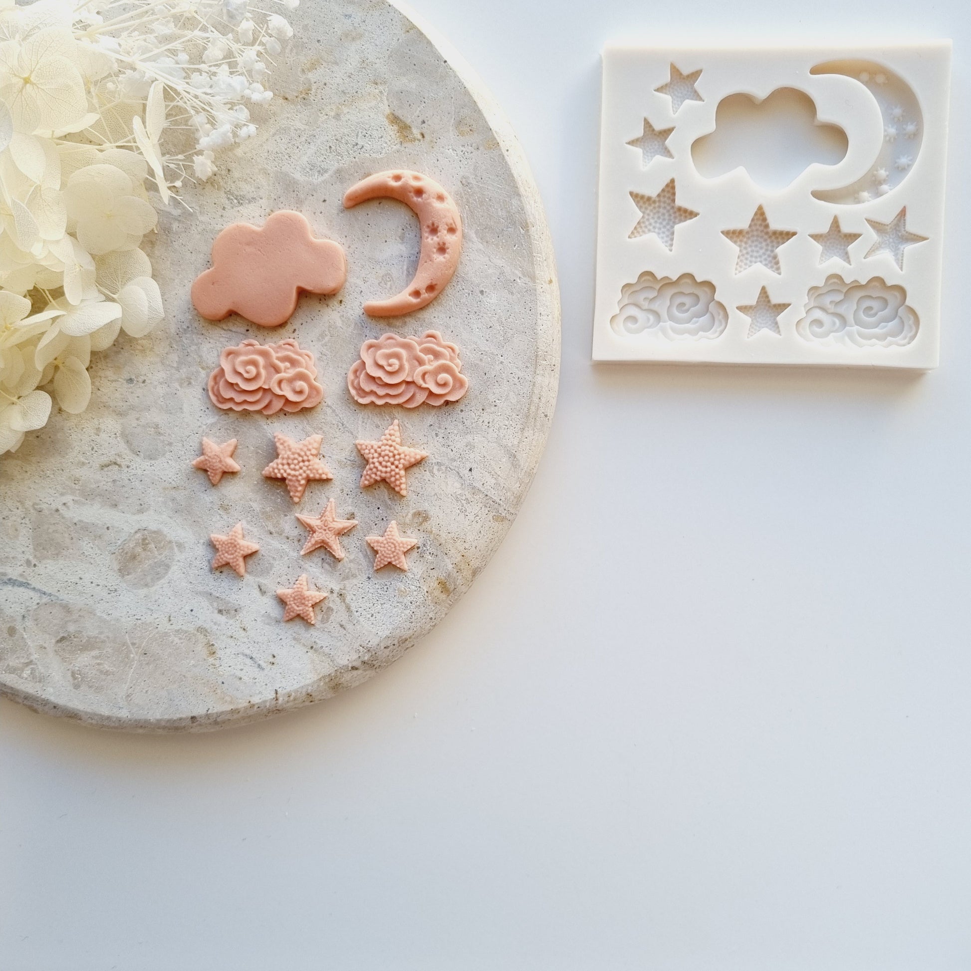 moon cloud star fondant debosser silicon mold silicone mould stampandimpress cookie cutter cookie stamp