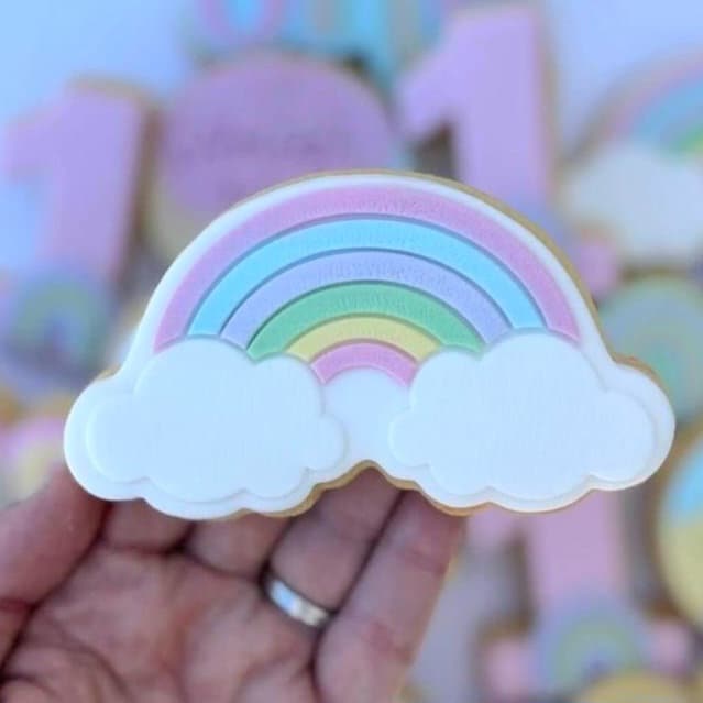 cookie stamp cutter mini acrylic embosser debosser rainbow unicorn cloud shooting star cute whimsical magic stamp & impress stampandimpress balloon string balloons birthday mini number