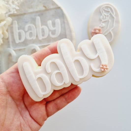 baby shower pregnancy pregnant mama mother babies cookie stamp cookie cutter stampandimpress fondant debosser