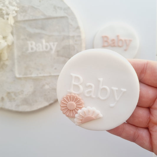 baby simple debosser fondant baby shower mama pregancy cookie stamp cookie cutter stampandimpress