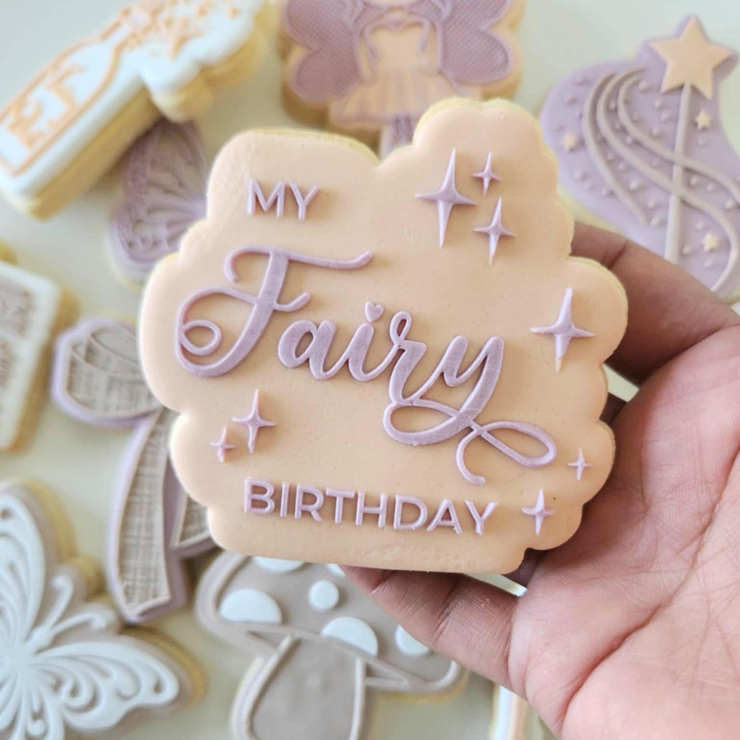 fairy door fairy mushroom fairy dust my fairy birthday fairy first ladybug wooden sign fairies this way butterfly fairy wand bow ribbon magic cookie stamp cookie cutter stampandimpress debosser fondant embosser