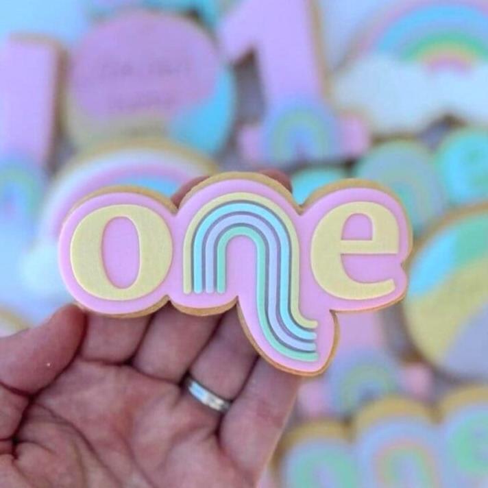 rainbow one pastel colourful birthday unicorn cloud cookie stamp cookie cutter stampandimpress