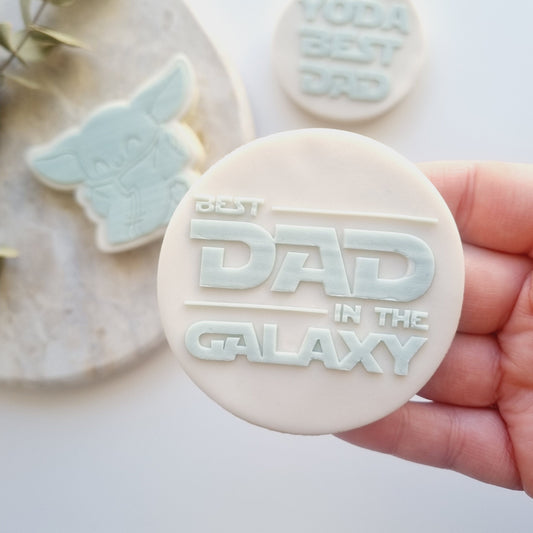 best dad in the galaxy dad you are my father darth vader star wars yoda yoda best dad fathers day daddy happy fathers day cookie cutter cookie stamp fondant debosser stampandimpress