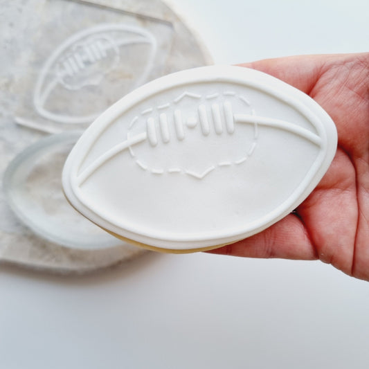 football soccer afl sport ball sherrin cookie stamp cookie cutter stampandimpress fondant debosser fathers day dad