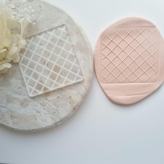 Waffle Pattern Raised Cookie Stamp/Fondant Debosser