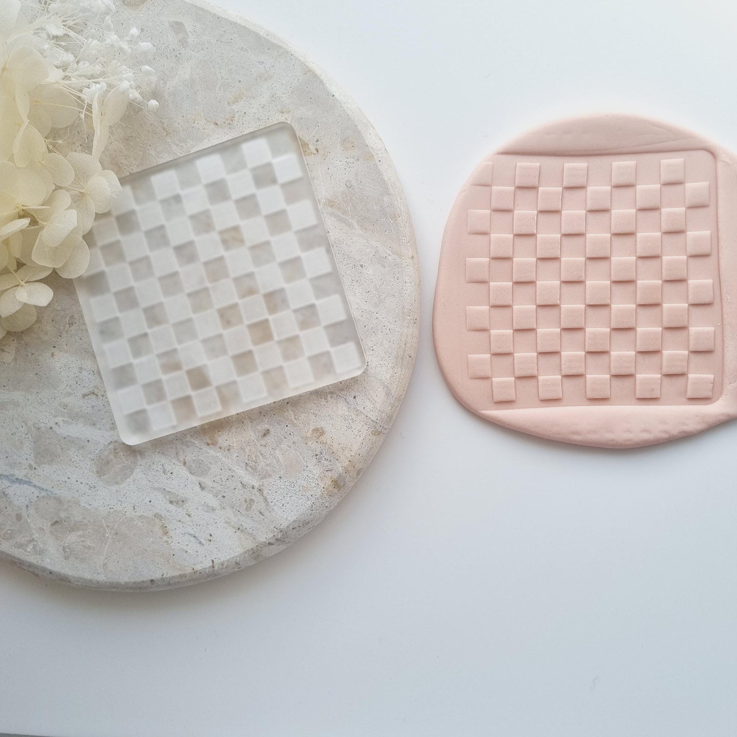 Checkered Pattern Raised Cookie Stamp/Fondant Debosser