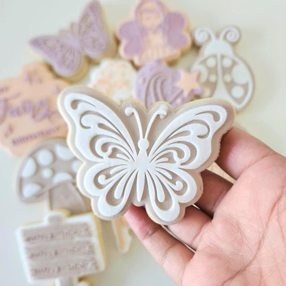 fairy door fairy mushroom fairy dust my fairy birthday fairy first ladybug wooden sign fairies this way butterfly fairy wand bow ribbon magic cookie stamp cookie cutter stampandimpress debosser fondant embosser