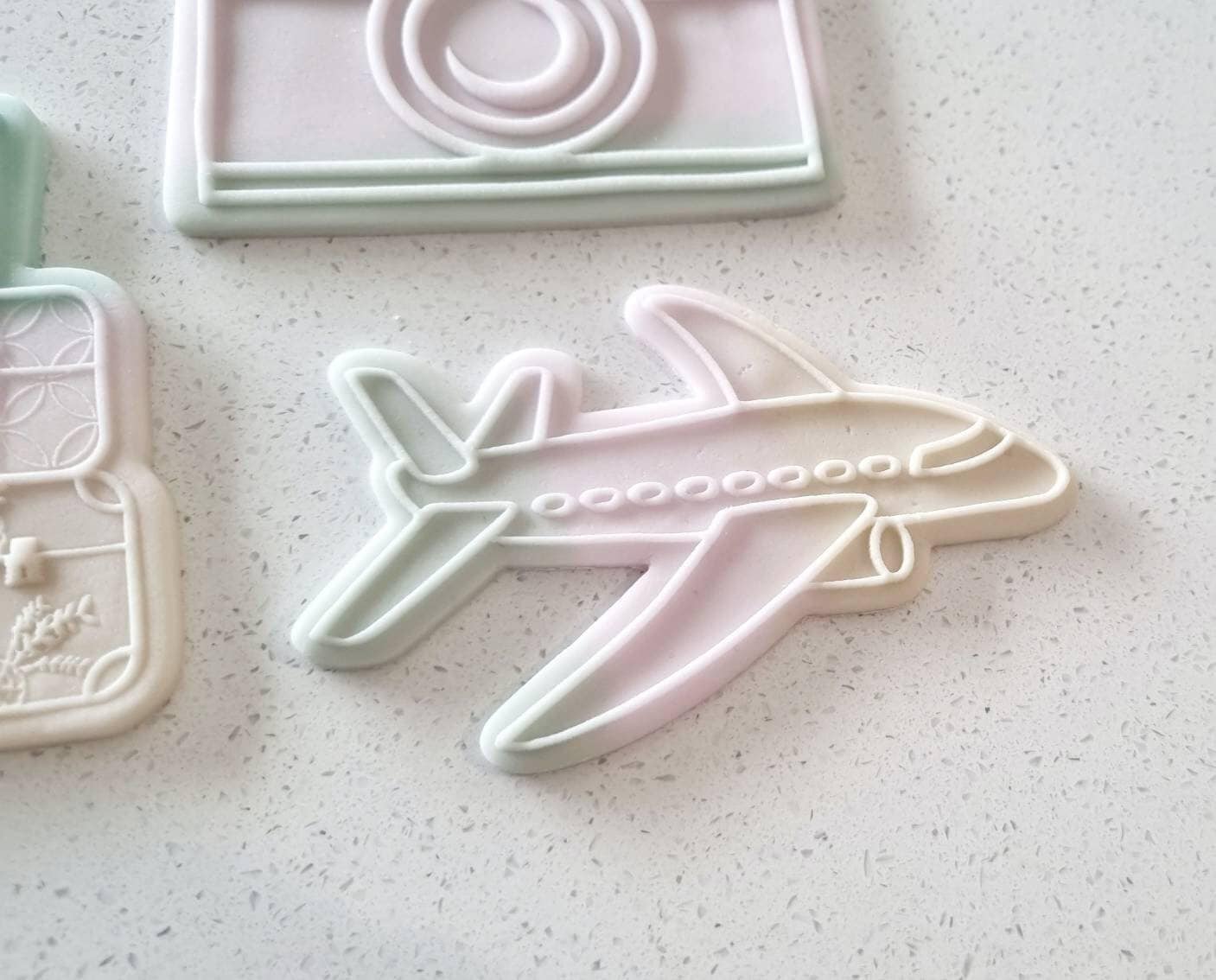 pattern cookie stamp cookie cutter baker bake baking cute beautiful design embosser debosser decorate fondant Perth Australia stampandimpress stamp & impress travel transport luggage suitcase stack suitcases passport world plane aeroplane