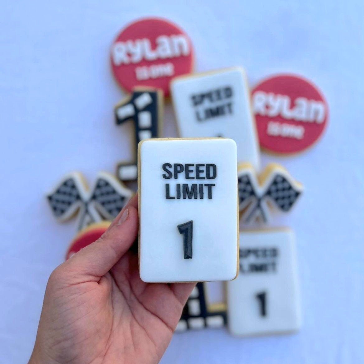 speed limit 1 2 race racing flags monster truck car racecar cookie cutter cookie stamp stampandimpress fondant debosser