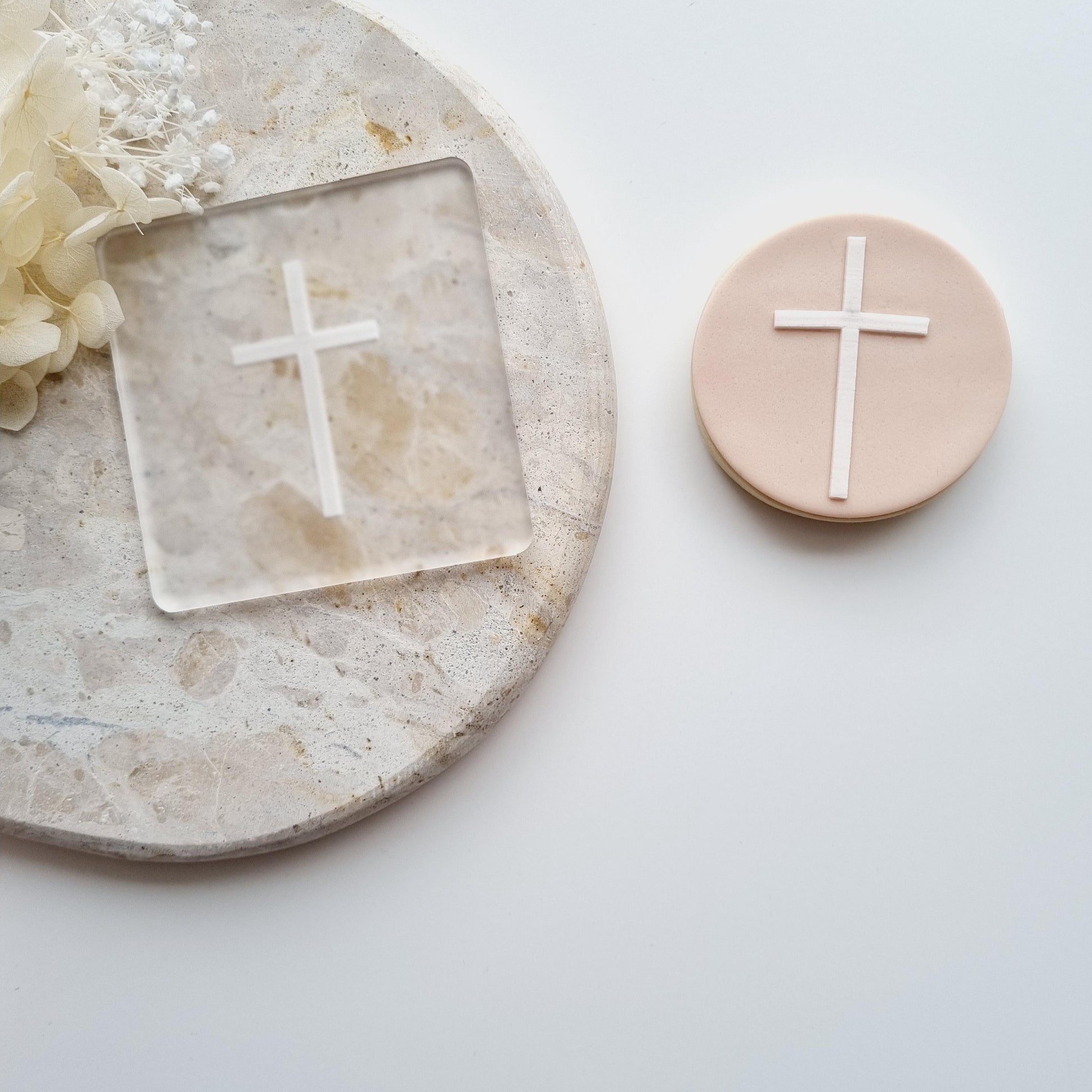 Cross Raised Cookie Stamp/Fondant Debosser