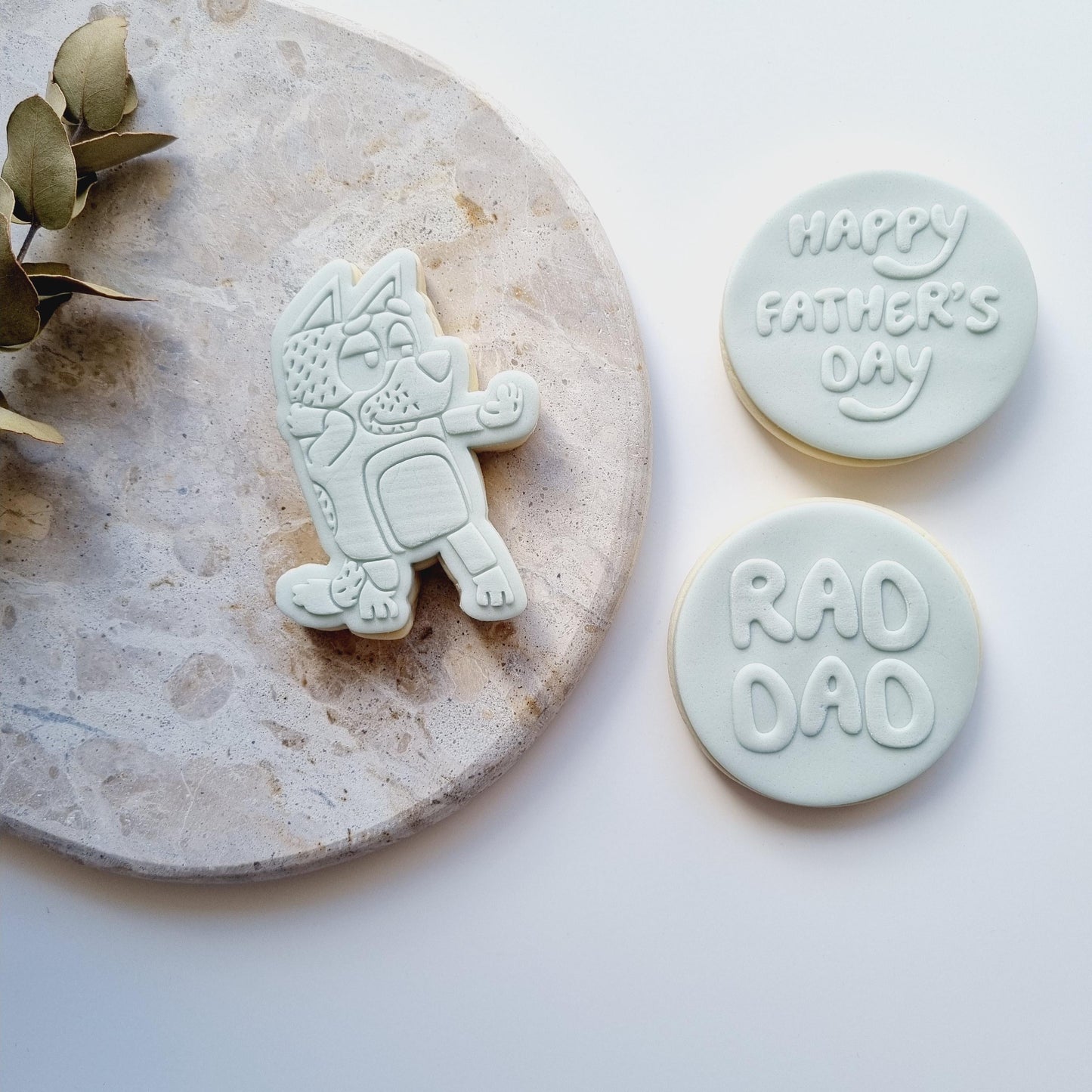 Happy Father's Day (Bluey Font) Raised Cookie Stamp/Fondant Debosser