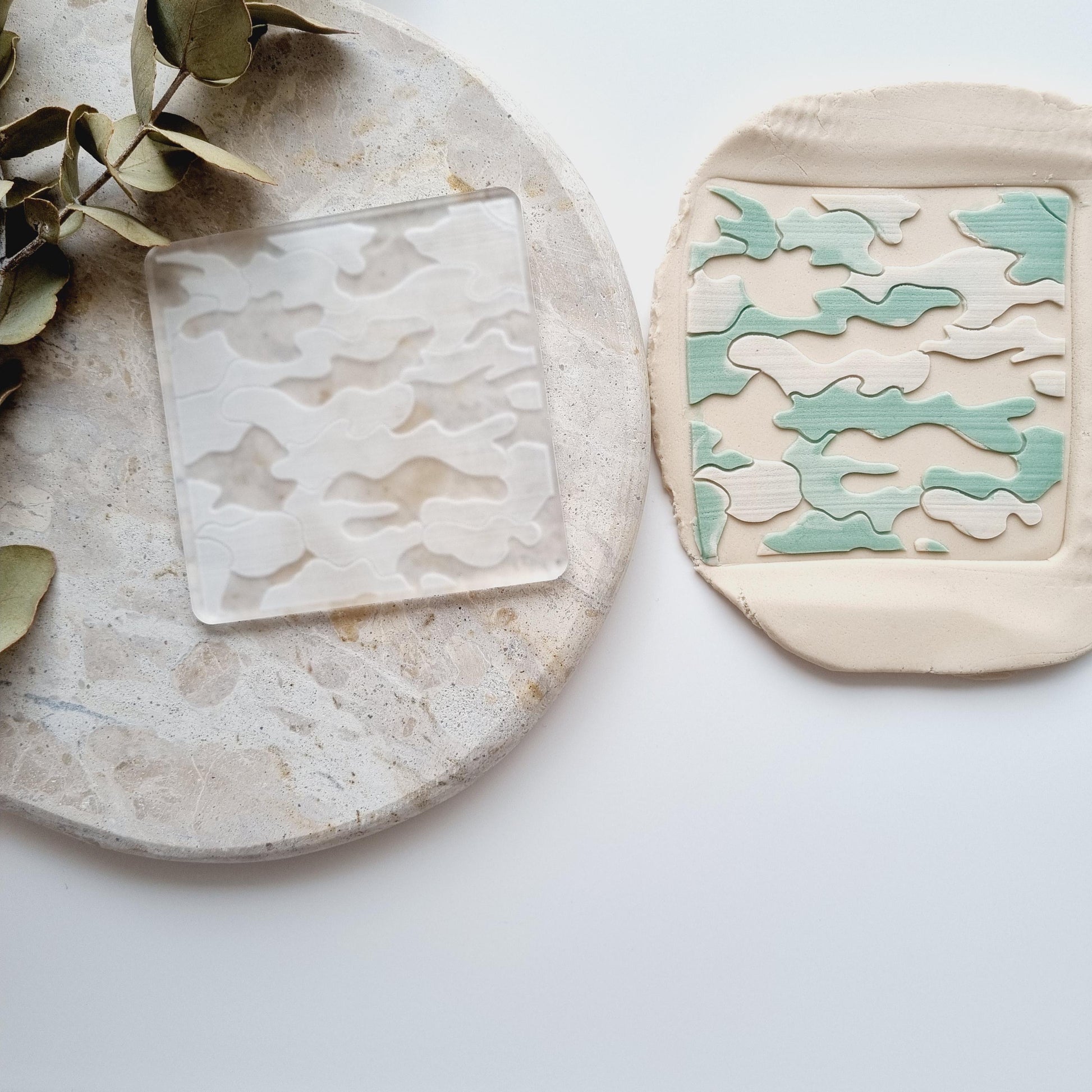 Camouflage Pattern Raised Cookie Stamp/Fondant Debosser