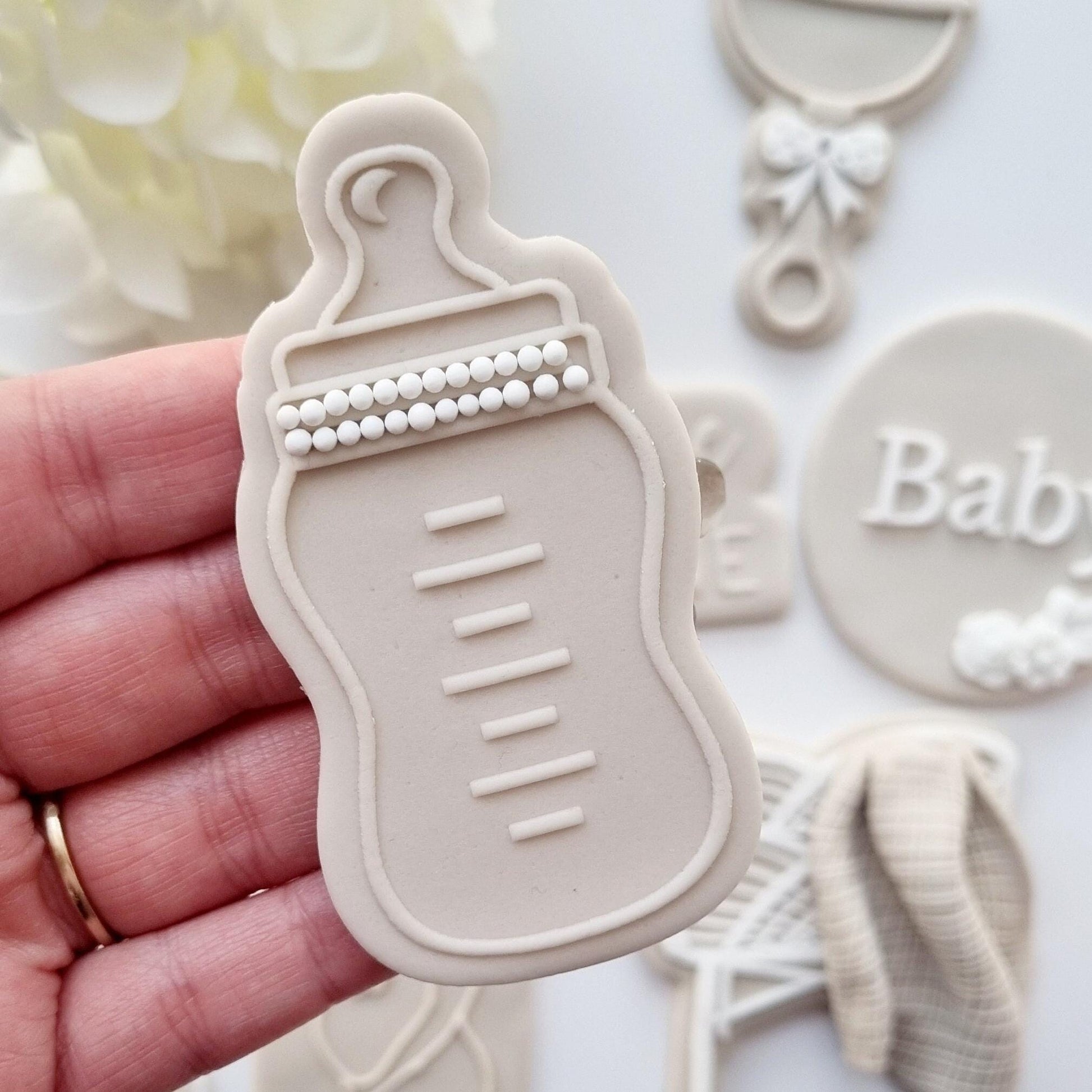 pattern cookie stamp cookie cutter baker bake baking cute beautiful design embosser debosser decorate fondant Perth Australia custom stampandimpress stamp & impress baby shower bottle rattle pram baby crib pregnant