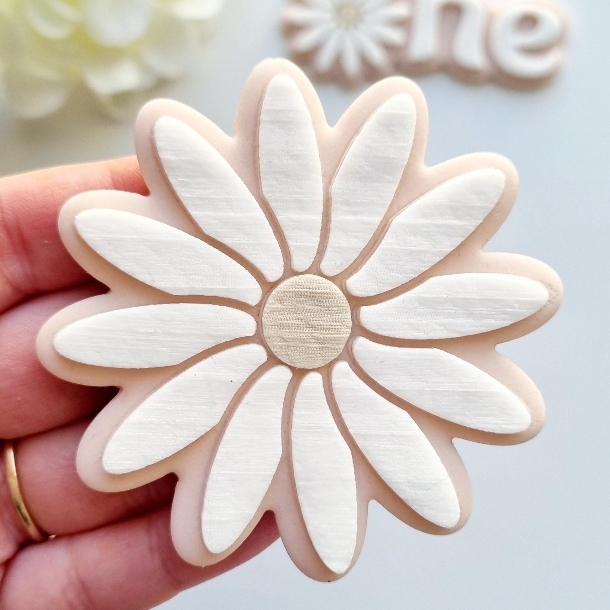 pattern cookie stamp cookie cutter baker bake baking cute beautiful design embosser debosser decorate fondant Perth Australia custom stampandimpress stamp & impress baby shower birthday flower daisy sunflower flowers one