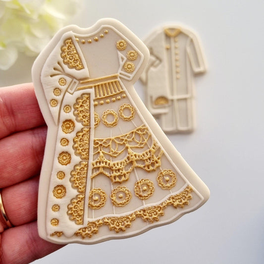 pattern cookie stamp cookie cutter baker bake baking cute beautiful design embosser debosser decorate fondant Perth Australia custom stampandimpress stamp & impress indian wedding bride groom traditional dress suit sari saree sherwani