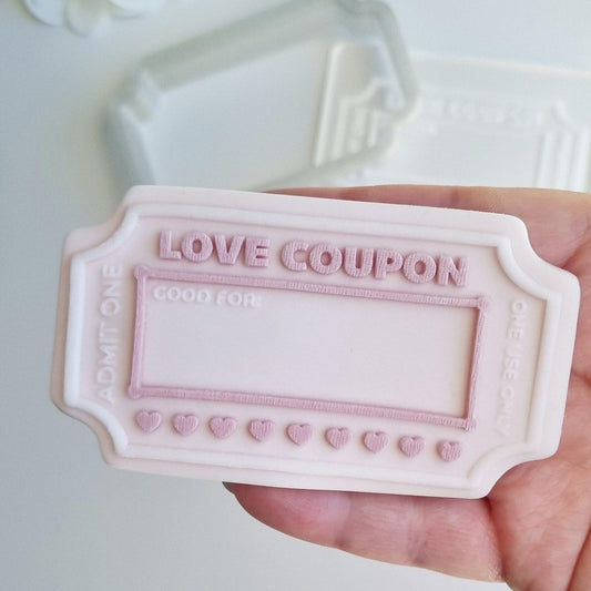 love coupon valentines day admit one ticket good for massage back rub breakfast in bed kiss hug sex cookie stamp cookie cutter stampandimpress stamp & impress