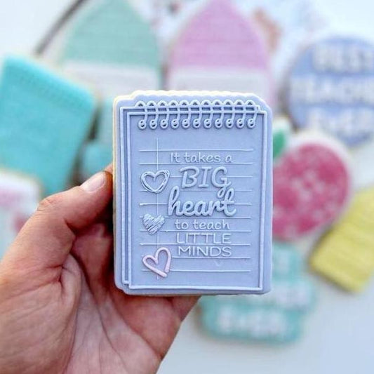 pattern cookie stamp cookie cutter baker bake baking cute beautiful design embosser debosser decorate fondant Perth Australia custom stampandimpress stamp & impress crayons teacher thank you pencils abc apple backpack best teacher ever notebook