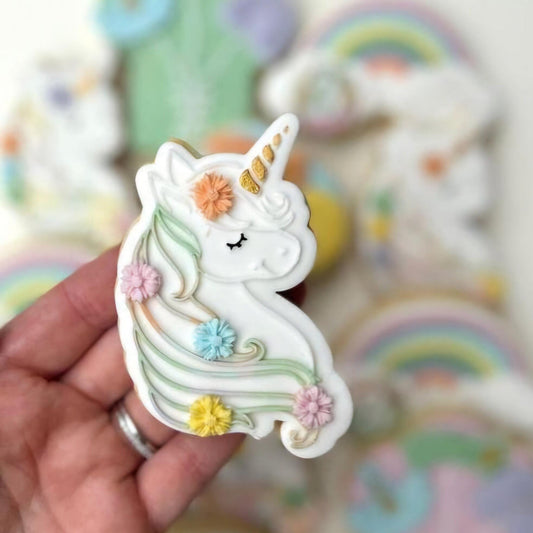 cookie stamp cutter mini acrylic embosser debosser rainbow unicorn cloud shooting star cute whimsical magic stamp & impress stampandimpress balloon string balloons birthday mini number